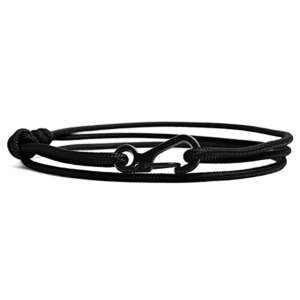 Bracelet en paracorde fait main, nœuds en coton réglables, corde nautique, <span class=keywords><strong>ancre</strong></span> en acier, charme Brighton noir - Product Image 3