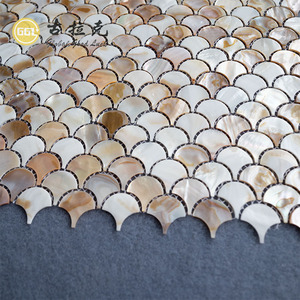 Azulejo de mosaico de concha de madreperla con forma de abanico ámbar de alta calidad de lujo para muebles de pared contra salpicaduras cocina baño Hotel hogar - Product Image 3