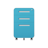 Meuble de rangement mobile à 3 tiroirs verrouillables avec roulettes en acier pour bureau et maison – Achat en gros