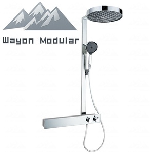 Wayon nouveau système de douche <span class=keywords><strong>Tiktok</strong></span> Smart Led dos taille Massage système de douche exposé mural salle de bain robinets ensemble de douche - Product Image 1