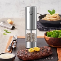 Moulin à poivre électrique USB transfrontalier avec boîtier ABS, ensemble de bouteilles d'assaisonnement pour la cuisine domestique, pour sel de mer et poivre noir