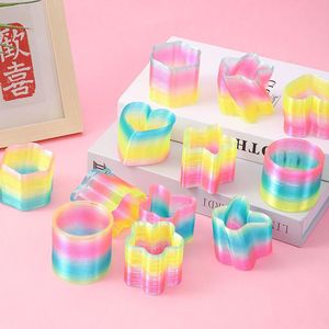 Rainbow <b>Rings</b> Plastic Jewelry Making Toys 12 Pieces For Children 4-6 Years Old Cartoon Theme - Product Image 1