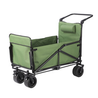 Carrito Plegable Multifuncional de Cuatro Ruedas para Exteriores, Plataforma Metálica Resistente y Portátil para Playa, Camping, Compras y Almacenamiento