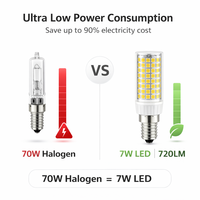 Ampoule LED résidentielle en céramique E14, 88 LED, 7W, 720LM, Ra>80, pilote IC, sans scintillement, certifiée RoHS/CE, AC220-240V