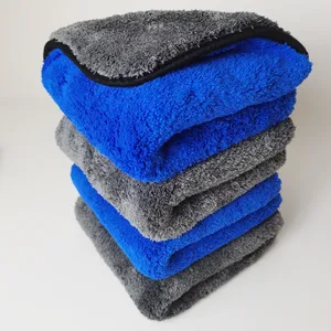 Toalha de secagem de carro personalizada, toalha absorvente dupla face premium 600-1400GSM para lavagem de carros, veludo coral, detalhamento automático