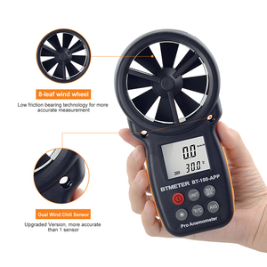 <span class=keywords><strong>Anémomètre</strong></span> Bluetooth BT-100-APP <span class=keywords><strong>avec</strong></span> connectivité sans fil pour la mesure de la vitesse du vent et de la température de l'air, unité km/h - Product Image 3