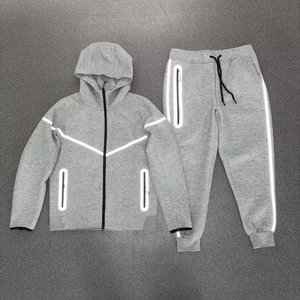 Tuta tecnica con elementi riflettenti, 100% cotone, casual, streetwear, hip-hop, traspirante in inverno, tute da uomo - Product Image 3