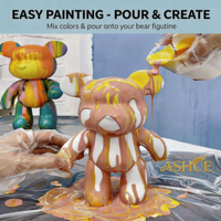 Peinture acrylique professionnelle pour l'art fluide, séchage rapide, haute brillance, effet cellulaire pour sculpture d'ours et décoration intérieure