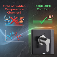 Panneau de douche mural moderne avec affichage LED, jets thermostatiques pluie et cascade, douchette à main et jets de massage pour salle de bain