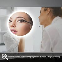 LED-Badezimmers piegel mit dimmbarer Anti-Fog-Wanduhr mit berührungs loser Steckdose, beleuchtete und rechteckige kosmetische Spiegel beleuchtung