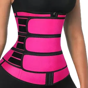 Custom Logo Compression Adjustable 1 2 3 Belt Neoprene Vest Waist Trainer Sweat Shaper Waist Trimmer Tummy Corset for Women