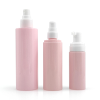 Vente en gros PET rose 120ml 150ml 200ml 250ml bouteilles de pulvérisation de parfum corporel distributeur de mousse en plastique bouteilles à pompe grand Volume ensemble