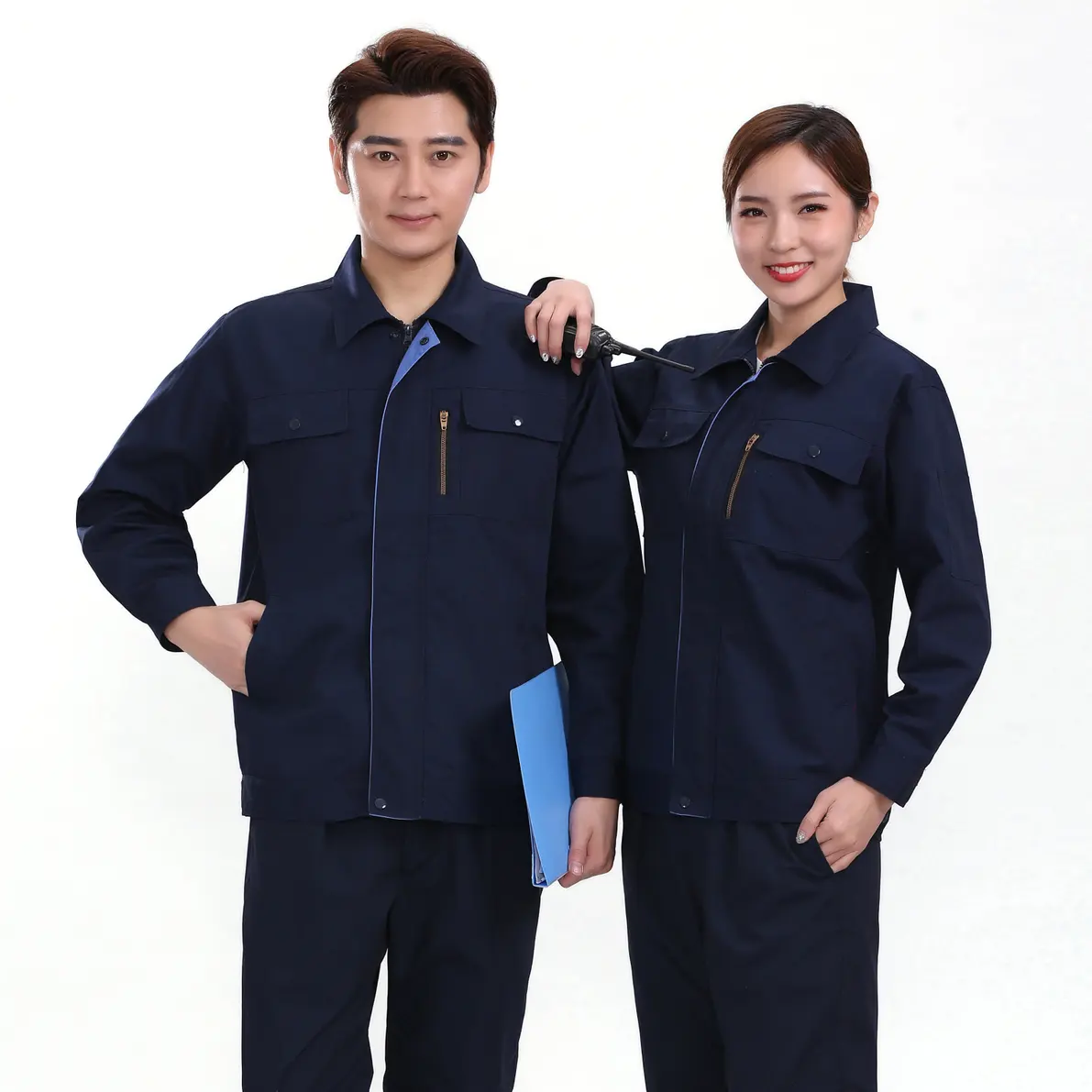 001 Spring and Autumn Long Sleeve Men's and Women's Workwear work clothes coverall