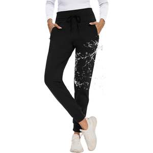 2025 femmes polaire doublé Joggers résistant à l'eau thermique hiver pantalons de survêtement pour la course randonnée Yoga avec poches pratiques - Product Image 4