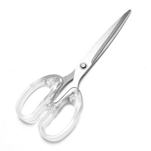 Transparent Plastic Handle Office Scissors Stainless Steel Small 160mm For Home Use Graphic Design Tool - Product Image 3