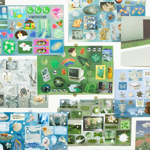 JHM 72 unids/pack libro de pegatinas Shallow Dreamland Series Old Morning Style Elements Handbook Valley Beauty DIY Goo Card Collage - Product Image 4