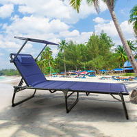Lit pliant modulaire d'extérieur de haute qualité, inclinable, pour la plage et le camping, 5 positions, en tube d'aluminium