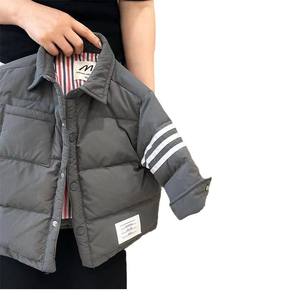 Chaqueta Corta de Moda Unisex para Bebé, Chaqueta Deportiva de Lana para Niños, a Prueba de Viento, con Cuello Mao, Rayas Coloridas, para Otoño - Product Image 3