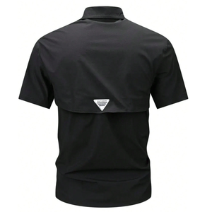 Camisa de Pesca y <span class=keywords><strong>Senderismo</strong></span> Personalizada para Hombre, de Manga Corta, con Botones, de Poliéster y Elastano, Protección UV, Estilo Western - Product Image 3