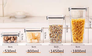 Recipientes Modernos Portáteis de Grande Capacidade para Armazenamento de Alimentos Herméticos com Tampas de Travamento Empilháveis de Plástico para Despensa de Cozinha - Product Image 6