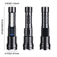 Lampe torche tactique étanche IP44 en aluminium, 2000 lumens, rechargeable par USB, zoom télescopique, durée de vie de 50 000 heures, CRI60, LED XHP50