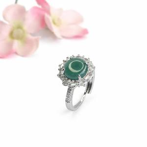 Anillo <span class=keywords><strong>de</strong></span> Jade Natural <span class=keywords><strong>Juan</strong></span> Yu con Bisel, Anillo <span class=keywords><strong>de</strong></span> Jadeíta Azul Agua, Forma Ovalada, Joyería para Mujer, Suministro Transfronterizo S6080701L - Product Image 4