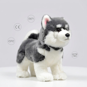 Peluche Personalizado de Perro Alaskan Gris de 23 cm, Animales de Peluche Suaves para Tienda de Mascotas, Regalo, Souvenir Polar, Proveedor de Fábrica, OEM, ODM - Product Image 1