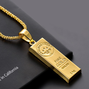 Collar con Colgante de Barra de Oro <span class=keywords><strong>Australia</strong></span> M GOLD WE TRUST, Estilo Europeo Americano, Joyería de Moda Hip Hop - Product Image 1