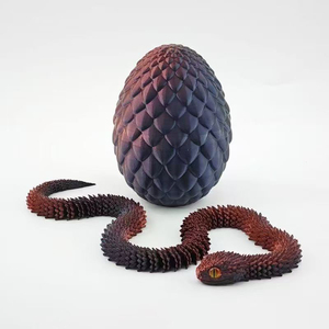 Serpente Stampato in 3D con Uovo, Figura di Serpente in Uova di Pasqua, Serpente Articolato, Giocattolo da Scrivania, Antistress <span class=keywords><strong>per</strong></span> Adulti - Product Image 1