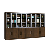 Armoire d'information de bureau sur pied Armoire de classement de stockage de thé avec fond de bureau Boss Bibliothèque Style panneau de bois
