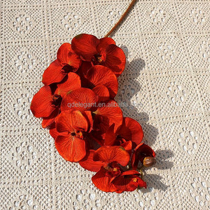 EG-O281 9 Cabezas de Flor, Flores Artificiales de Orquídea con Tacto Realista 3D en Turquesa, Azul Pavo Real, Morado <span class=keywords><strong>y</strong></span> Blanco para Decoración de Bodas <span class=keywords><strong>y</strong></span> Hogar - Product Image 5