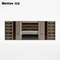 Archivador de Madera Personalizado con Iluminación, Duradero y de Gran Capacidad para Uso en Oficina, Puede Usarse como Almacenamiento de Pared Completa