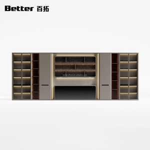 Armoire de classement en bois sur mesure avec éclairage intégré, durable et grande capacité, pour usage professionnel, peut servir de rangement mural complet - Product Image 1