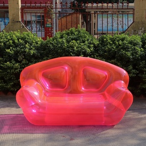 Modern Design PVC Indoor/Outdoor Leisure Transparent Blue Pink <b>Inflatable</b> <b>Sofa</b> Foldable & Reclining for Bedroom Living Room Use - Product Image 5