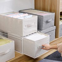 Armoire pliable pour vêtements, organisateur avec poignée renforcée, 6 grilles, tissu épais, panneau PP intégré, écologique, couleur personnalisable