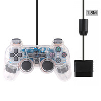 Control Inalámbrico para PS2, Doble Vibración, Transparente, para Sony Popular DYD