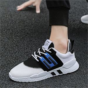 Baskets de sport pour hommes en cuir et maille respirante tissée, légères, nouvelle couleur, tendances mode printemps-été-automne - Product Image 4