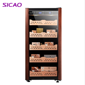 Điện Cigar Humidor 1000 Xì Gà Cooler Cedar Gỗ Ngăn Kéo Hiển Thị Lớn Tủ Xì Gà