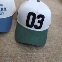 Hoge kwaliteit groothandel op maat geborduurde logo 5-panel snapback caps tweekleurige katoenen baseball caps contrastkleurige petten
