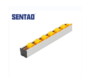 Flow track plastic wheel roller track for shelf assembly