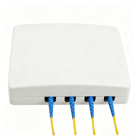 Boîtier de terminaison fibre optique de bureau intérieur 4 cœurs, boîte de distribution fibre optique FTTH 4 ports avec adaptateurs SC/LC/ST/FC et pigtails.