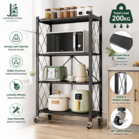 Étagère pour four à micro-ondes peu encombrante avec design de rangement de cuisine réglable pour l'organisation des appareils sur le comptoir
