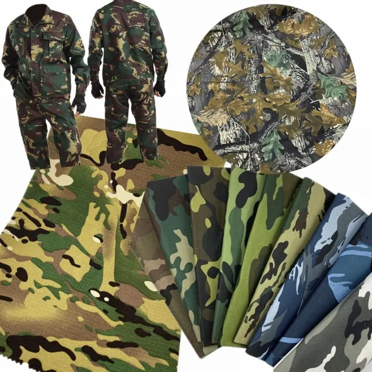 Tela de sarga con estampado ruso para pantalones, tela de camuflaje de jungla verde oliva, impermeable, 80/20 rollos