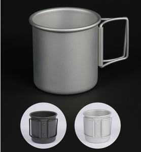 DFC3 <b>Small</b> Camping Mugs Tea <b>Cups</b> <b>Coffee</b> Mugs Outdoor Lightweight and Portable Aluminium Mugs 2PCS - Product Image 6