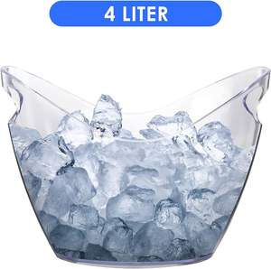 Nouveau design moderne, seau à glace pour bière, seau à vin, seau en acrylique transparent PC de 4 <span class=keywords><strong>litres</strong></span> pour les boissons de fête - Product Image 3