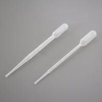 Pipettes Pasteur graduées stériles jetables en plastique pour laboratoire, 0,5/1/2/3/5/10 ml, pipette de transfert micro graduée 5 ml