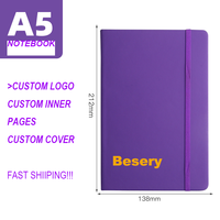 Benutzer definierte Logo Pu Cover Glitter A5 dicke leere Tagebuch Werbe Business Notebooks für die Schule