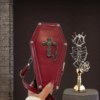 Sac à bandoulière Halloween en forme de cercueil, sac à main mini gothique avec crâne, accessoire de fête rock