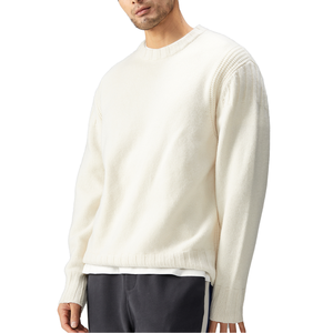 Nouveau pull en maille ample uni anti-rides pour l'hiver, col rond, manches longues, décontracté, pour homme, tendance - Product Image 1