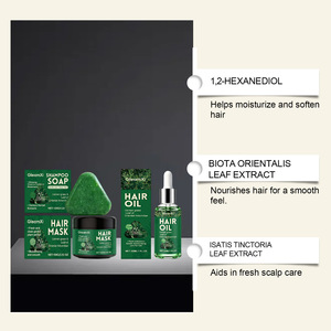 Ensemble de soins capillaires à base de plantes, shampoing, savon, masque capillaire, huile capillaire, extrait de plantes, kit de soins capillaires nourrissant et lissant - Product Image 2